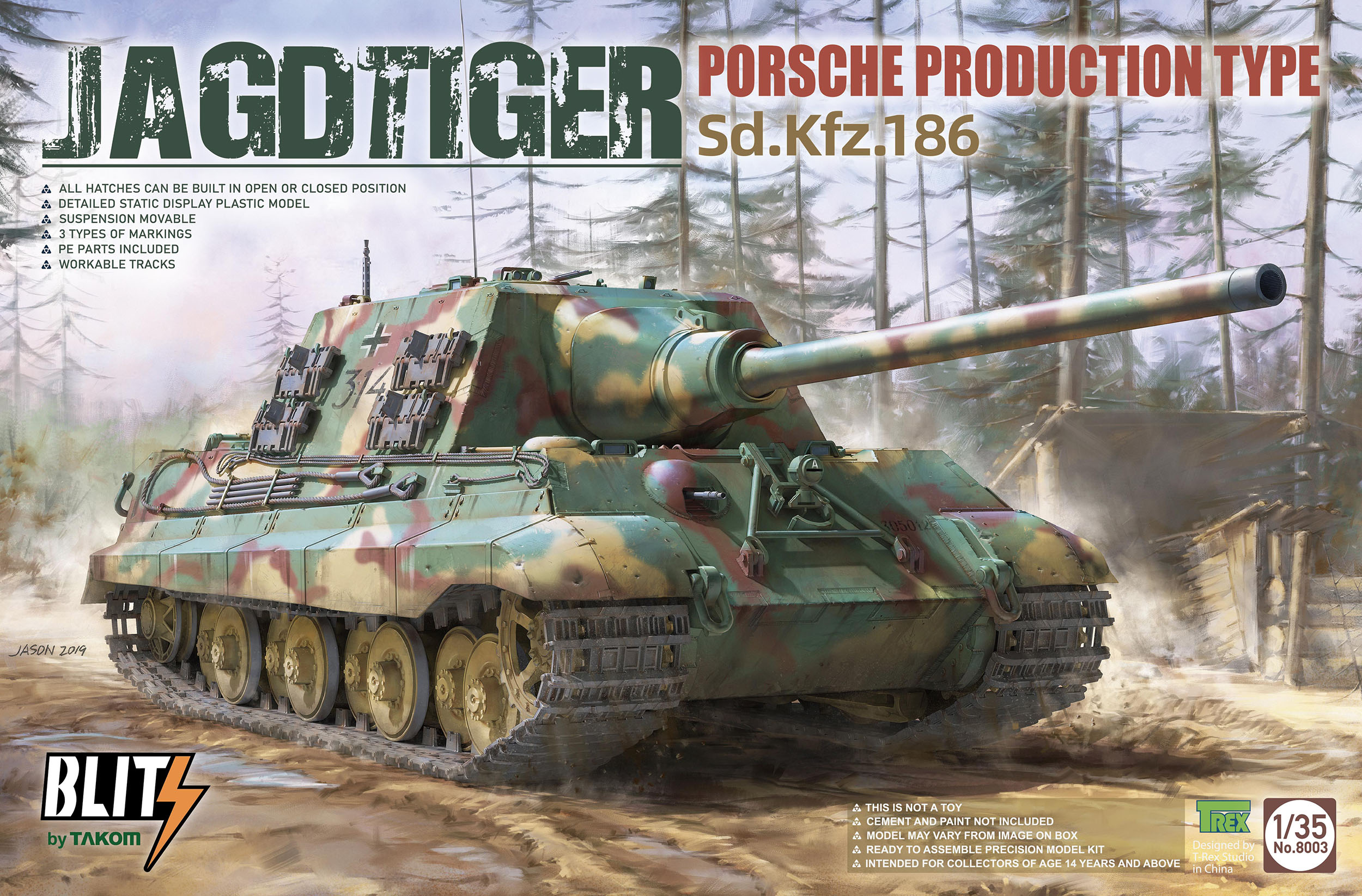 Jagdtiger Sd.Kfz.186 à suspension Porsche (1/35) > TAKOM 8003