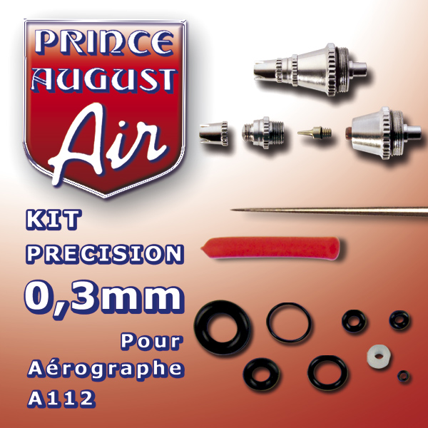 Kit précision de 0,3mm pour aérographe double action haute définition A112 > PRINCE AUGUST AA123